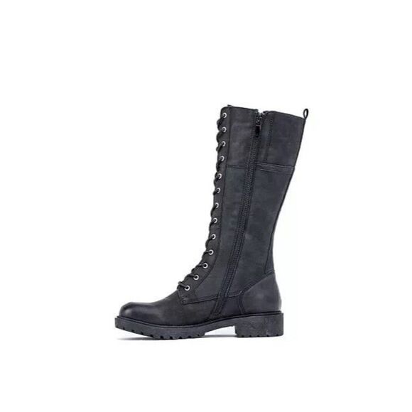 GC SHOES Women's Hanker Combat Lace Up Knee High Boots 7.5 black - Picture 4 of 7